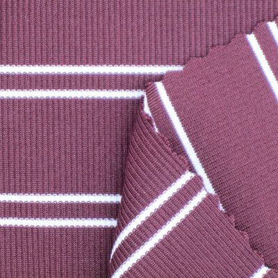 Polyester Nylon Spandex Yarn Dyed RIB Fabric