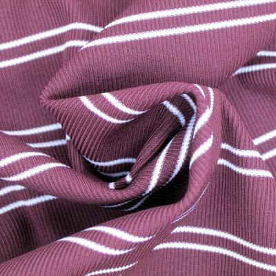 Polyester Nylon Spandex Yarn Dyed RIB Fabric