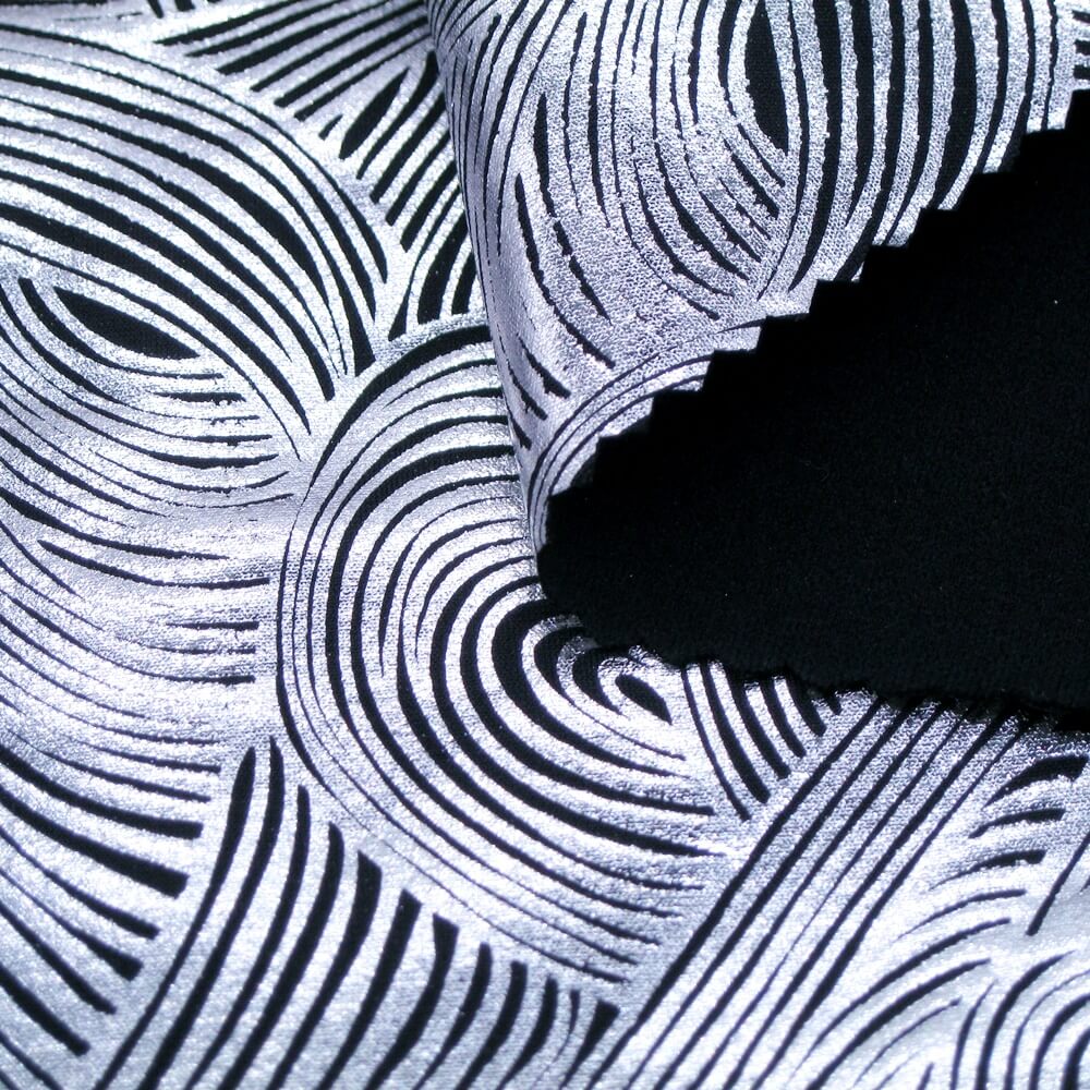 Polyester Spandex Tricot Brushed Foil Print Fabric - EYSAN FABRICS