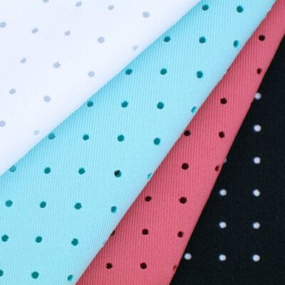 Quick Dry Polyester Spandex Punch Holes Mesh Fabric