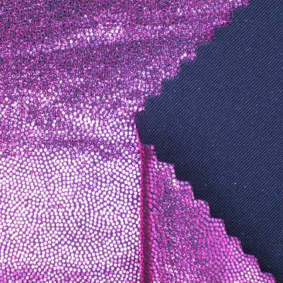 Polyester Spandex Fabric with Shiny Foil Print