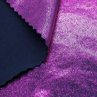 Polyester Spandex Fabric with Shiny Foil Print