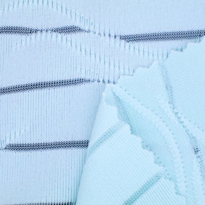 Semi Transparent Stripe Stretch Jacquard Fabric