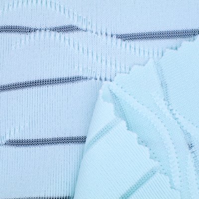 Semi Transparent Stripe Stretch Jacquard Fabric