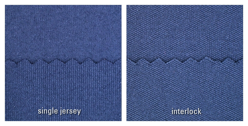 single jersye and interlock pattern compare